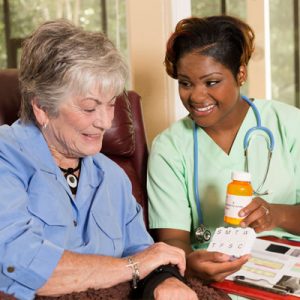 healthcare nurse and client