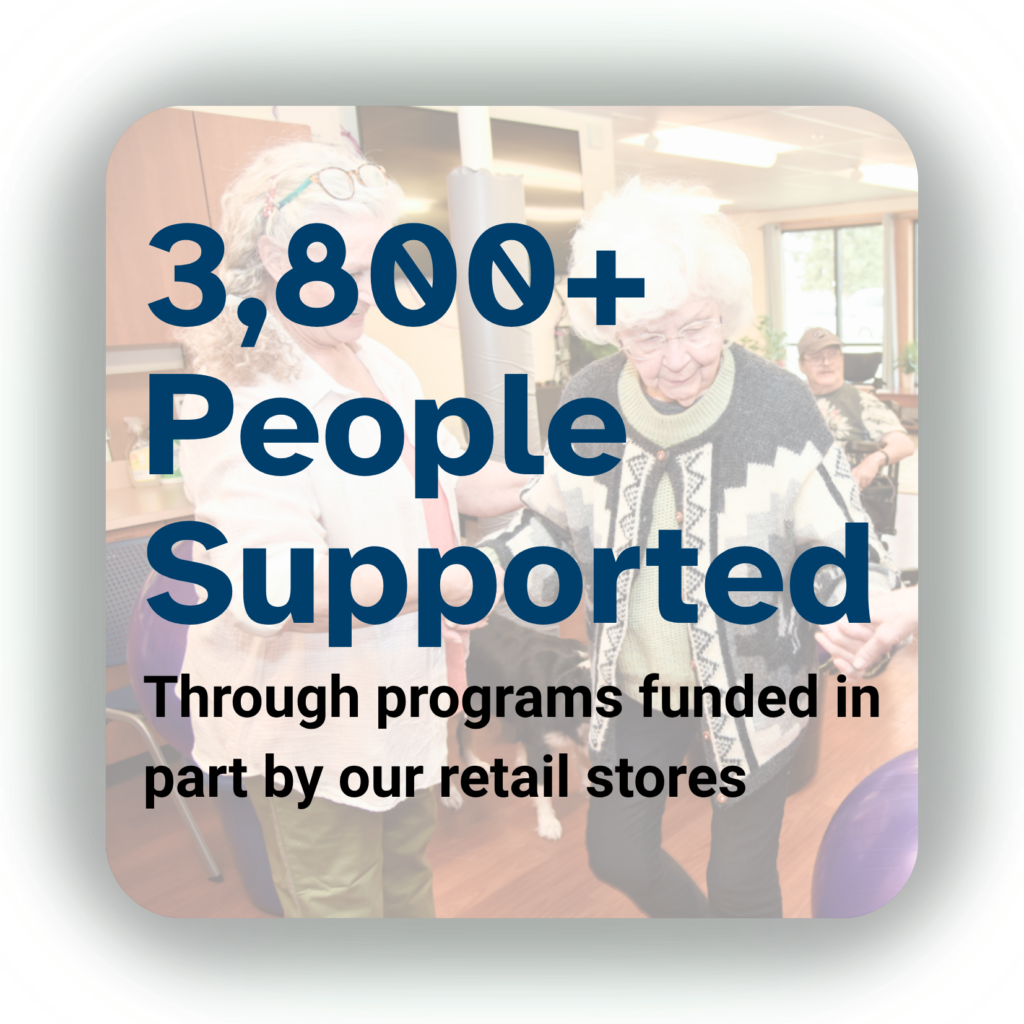 3,800+ people supported through programs funded in part by our retail stores