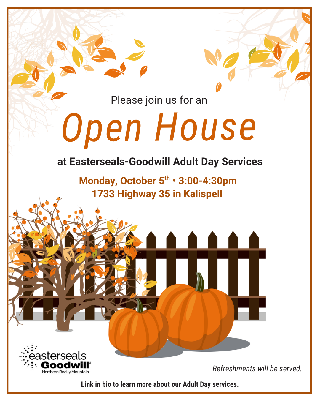 Open house invitation for Adult Day in Kalispell Montana